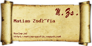 Matias Zsófia névjegykártya